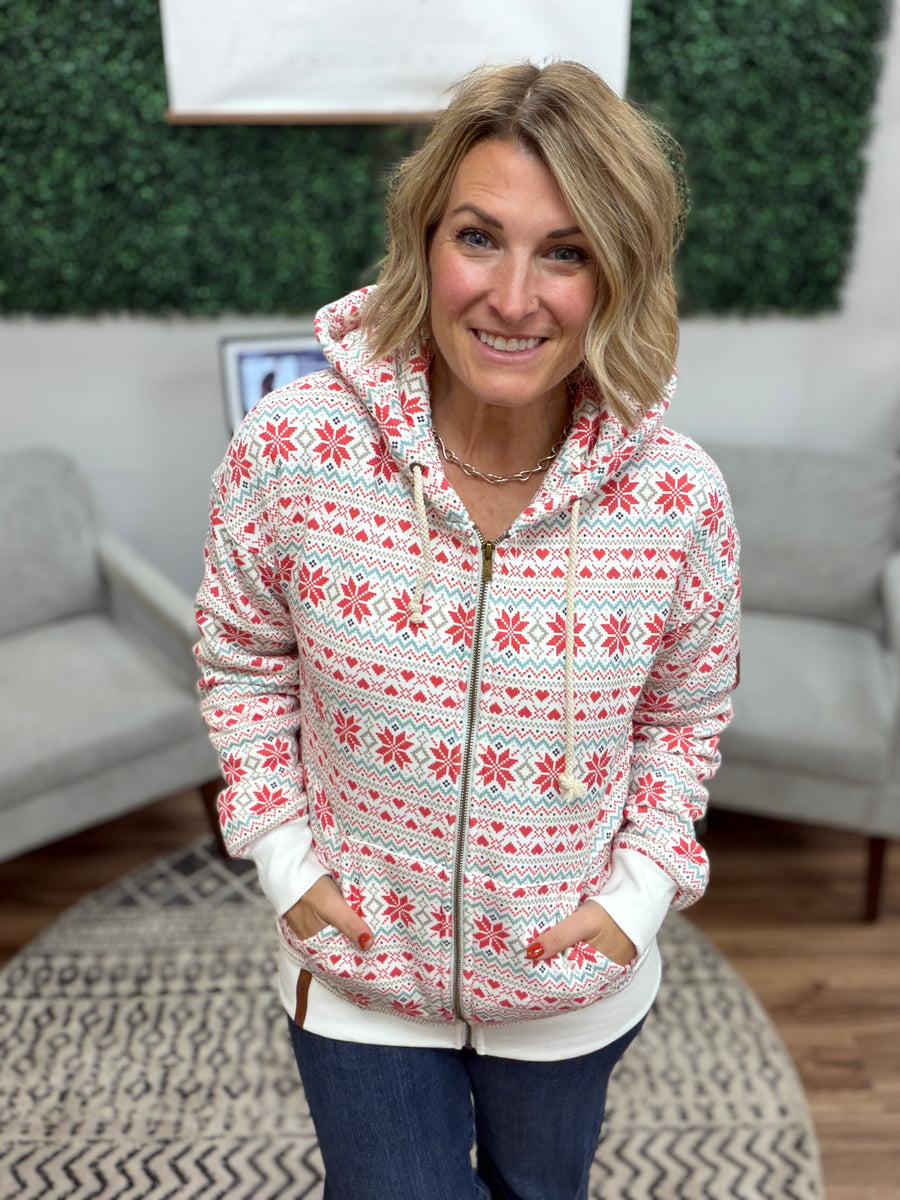 Comfort Zone FullZip - Frosted Fairisle