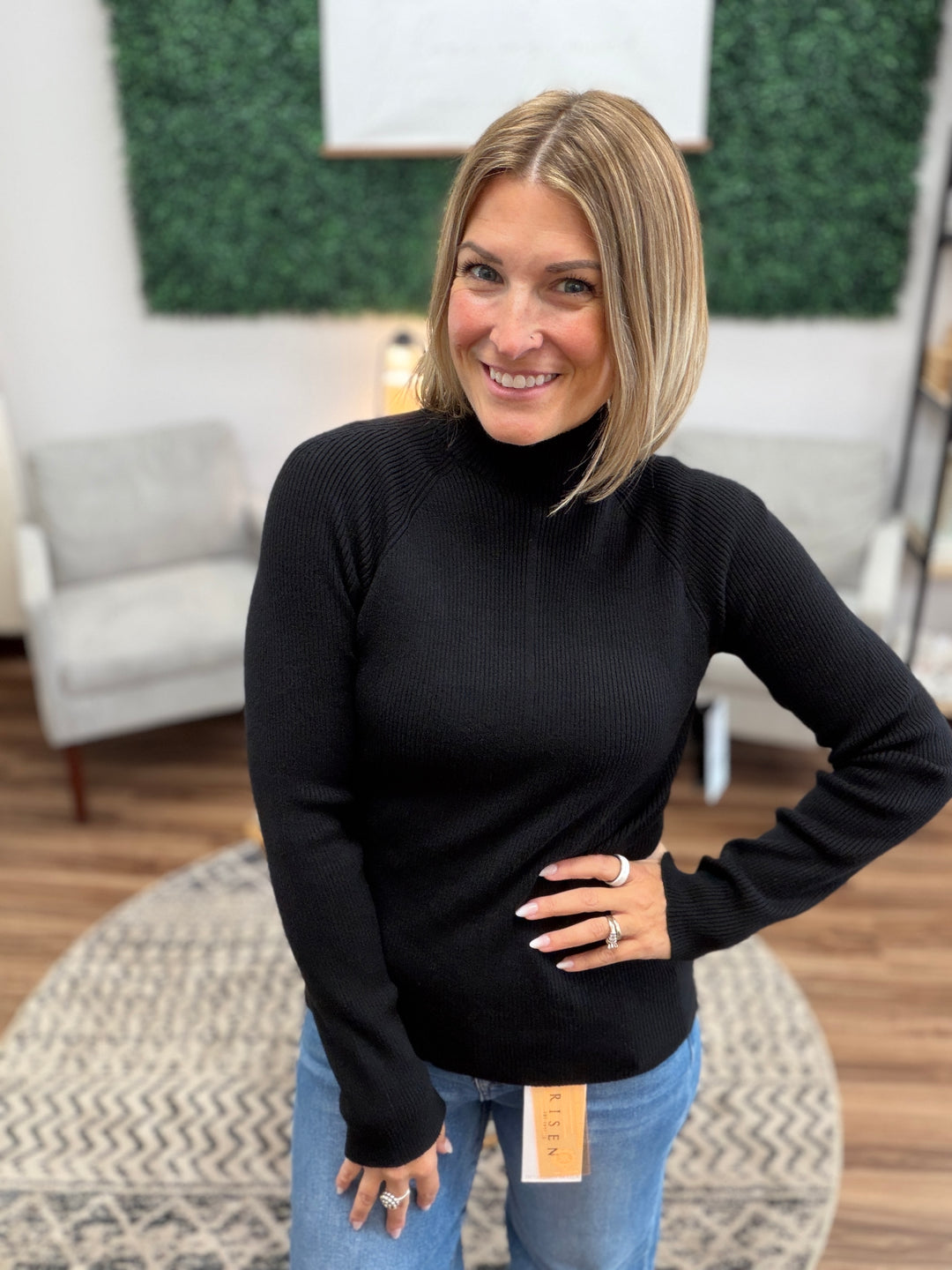 Liverpool - Long Sleeve Turtleneck Sweater - Black