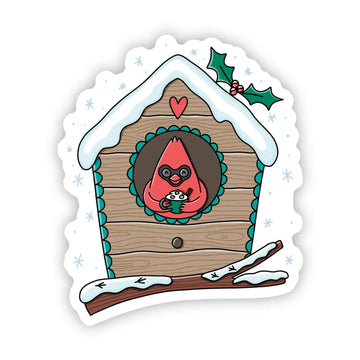 Cardinal in Birdhouse Sticker