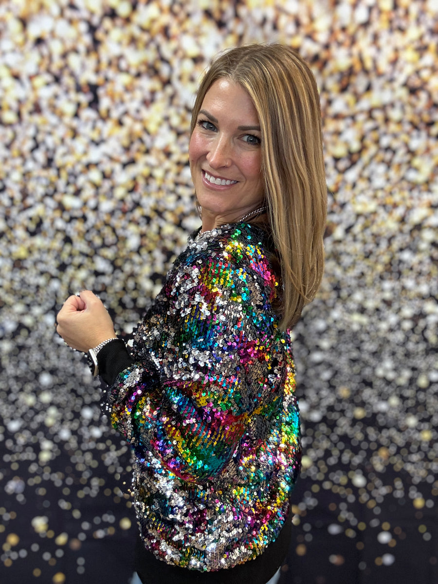 In the Spotlight Sequin Top - Multi Color