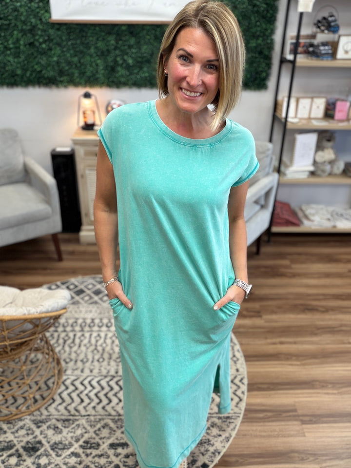 Mineral Washed Midi Dress