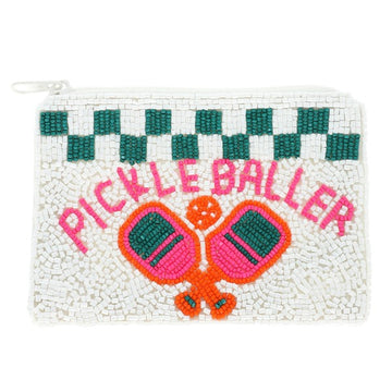 Pickle Baller Seed Bead Coin Purse