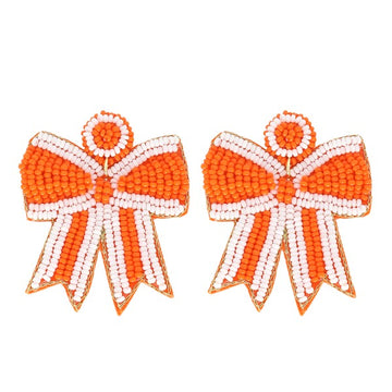 Game Day Beaded Bow Earrings