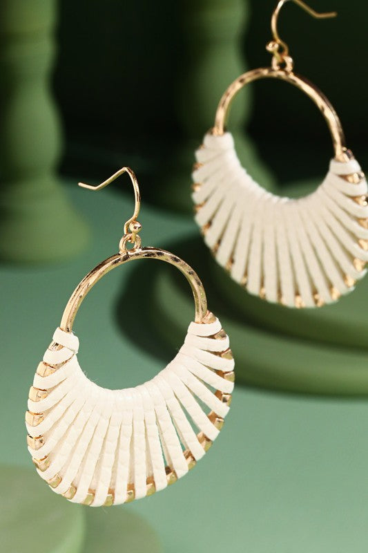 Fan Hoop Earrings - Cream