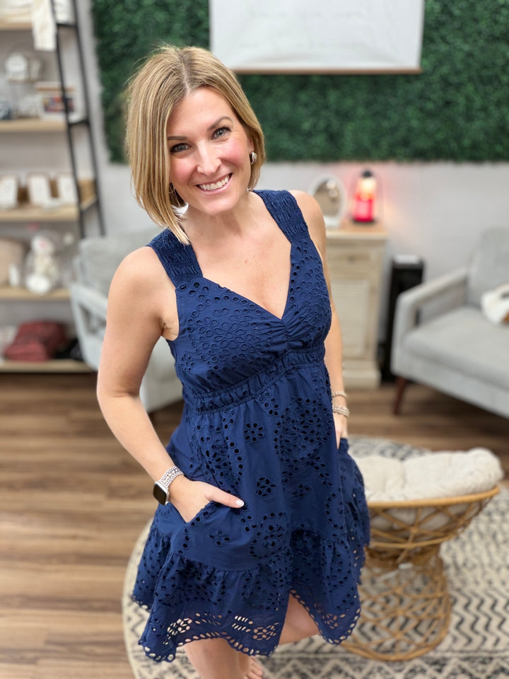 Midnight Harbor Eyelet Dress