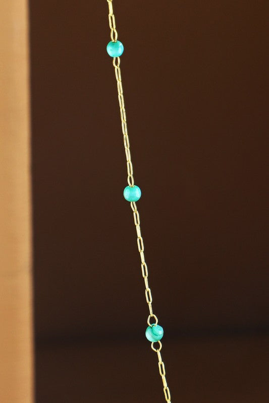 Tiny Mother of Pearl Station Necklace