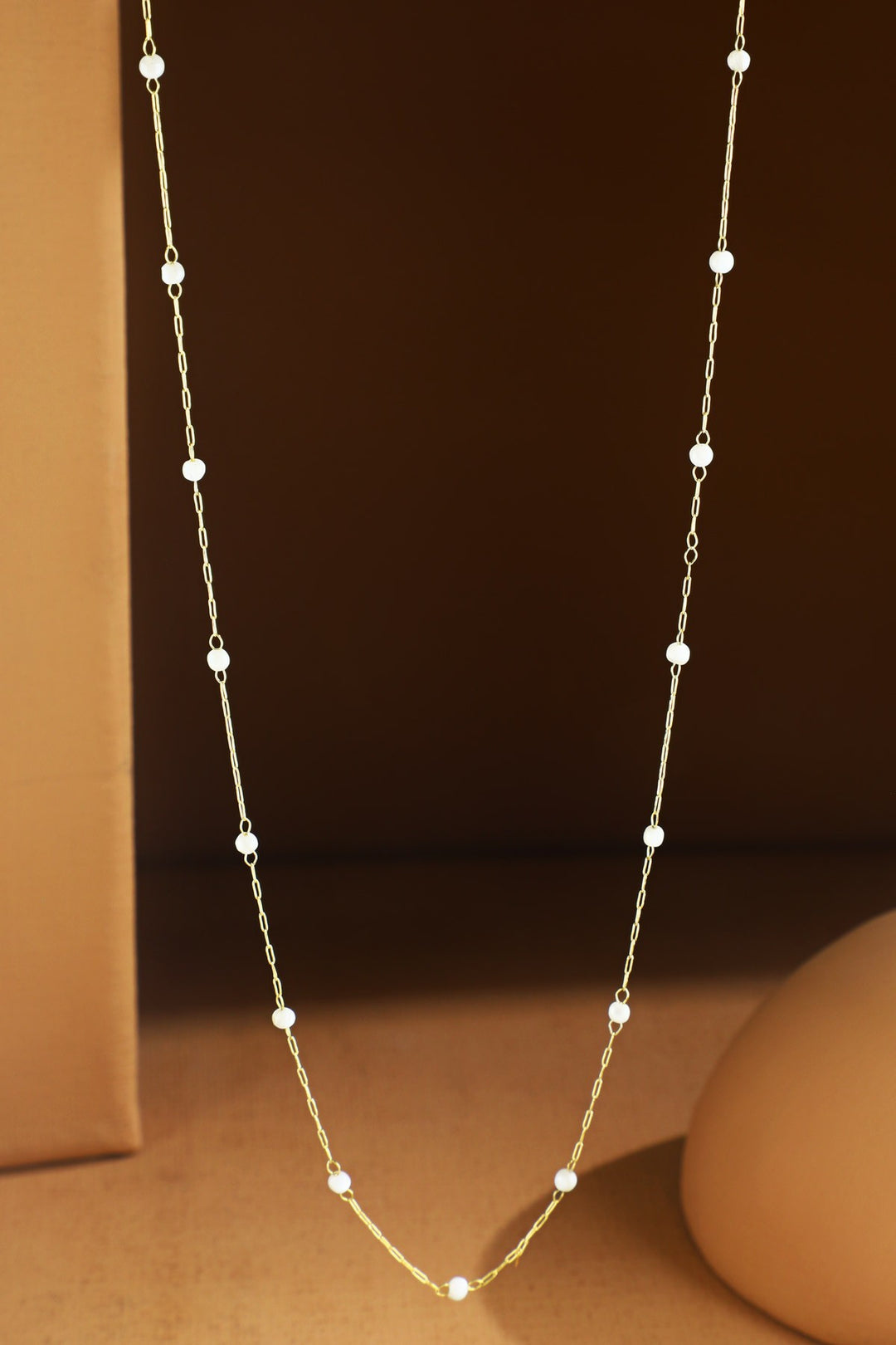 Tiny Mother of Pearl Station Necklace