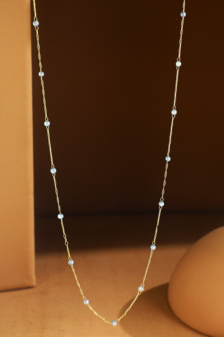 Tiny Mother of Pearl Station Necklace