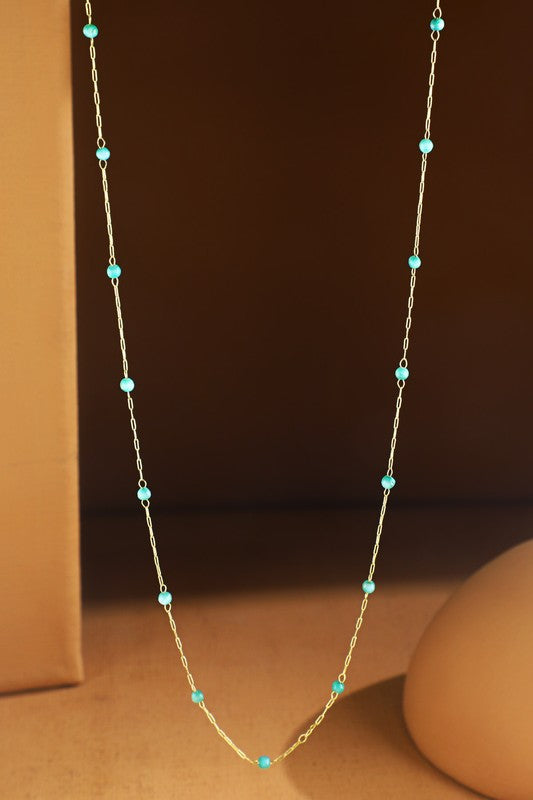 Tiny Mother of Pearl Station Necklace