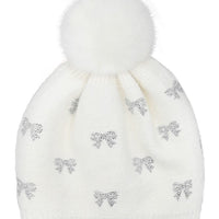 Mini Bow Rhinestone Beanie