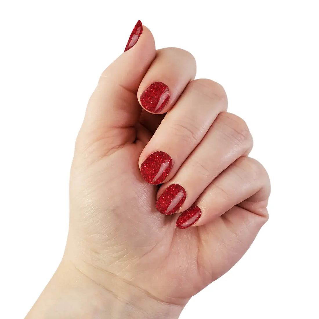 Rosy Red Sparkle -  Nail Polish Strips