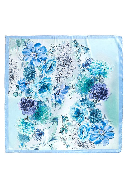 Floral Print Satin Bandana