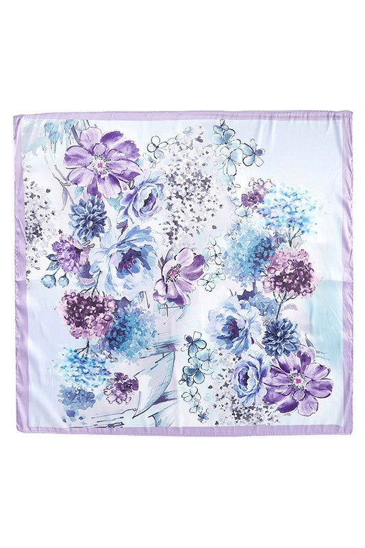 Floral Print Satin Bandana