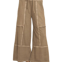 Washed Terry Wide Leg Pants