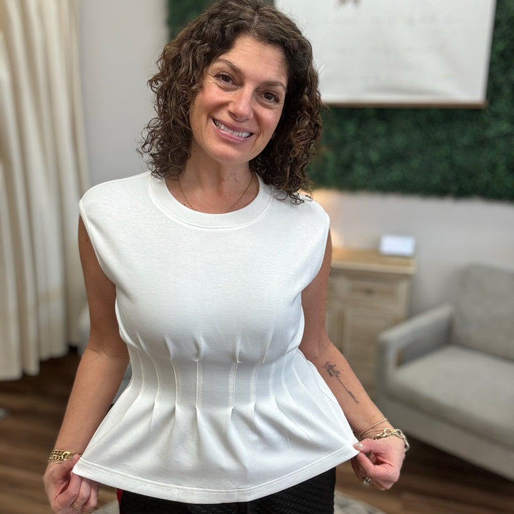 Pleated Peplum Top