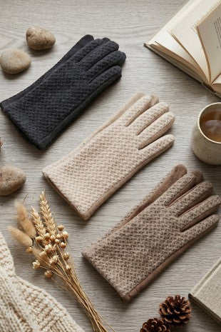 Cozy Herringbone Touchscreen Gloves