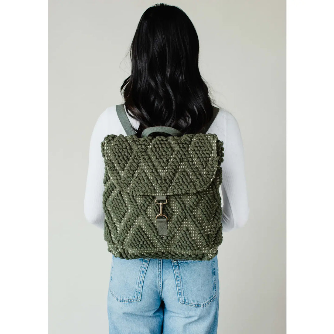 Textured Diamond Backpack - Forest