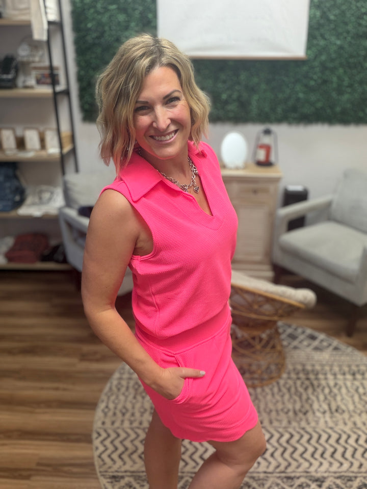 Power Play Skort Set - Neon Pink