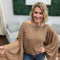 Free Spirit Bell Sleeve Sweater - Brown