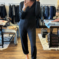 Karina - Long Sleeve Jumpsuit - Black