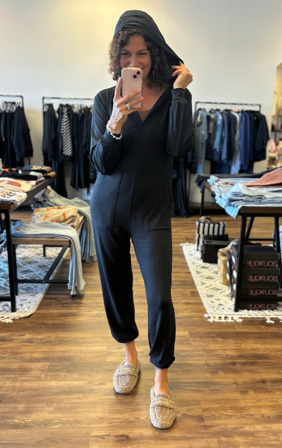 Karina - Long Sleeve Jumpsuit - Black