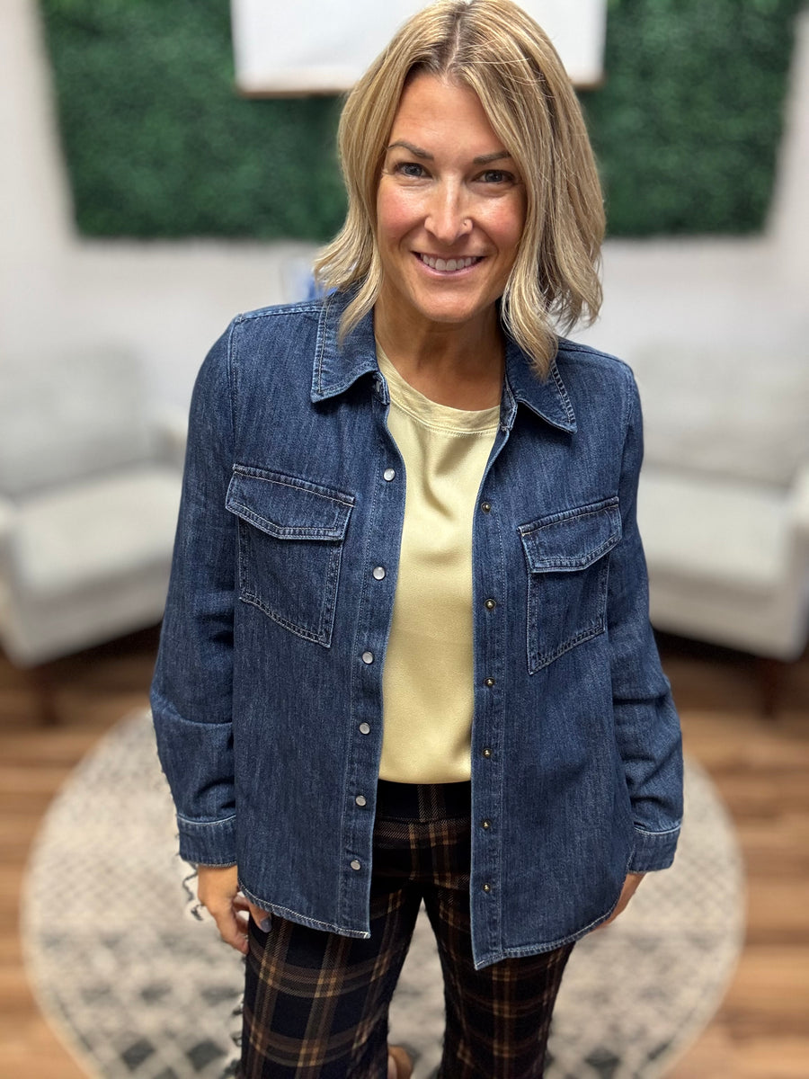 Liverpool | Denim Button Down Shacket
