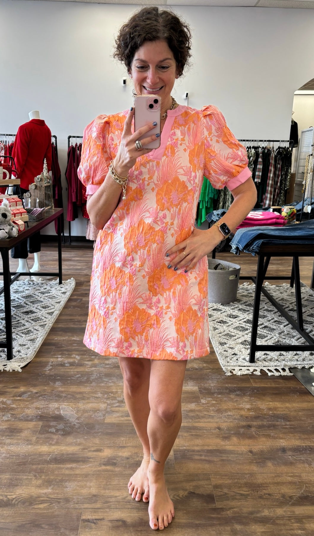 Peach Bottom Shift Dress
