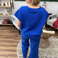 The On Repeat Textured Set - Royal Blue