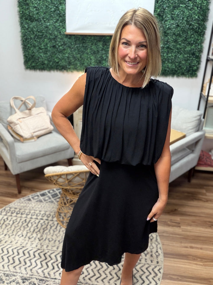 Liverpool - Sleeveless Draped Knit Asymmetrical Dress
