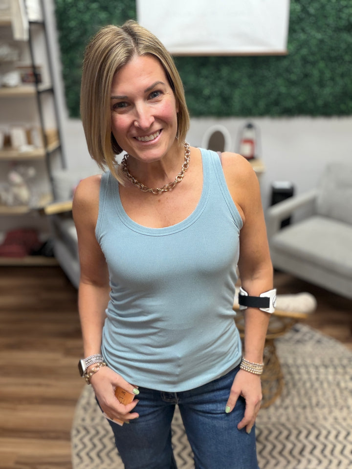 Classic Ribbed Scoop Neck Tank