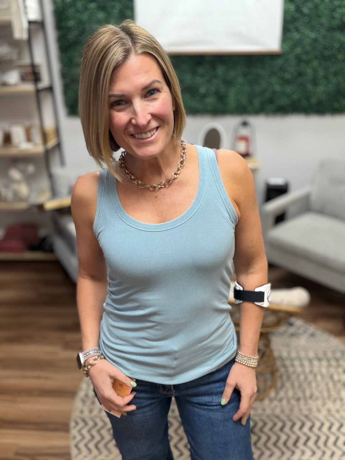 Classic Ribbed Scoop Neck Tank