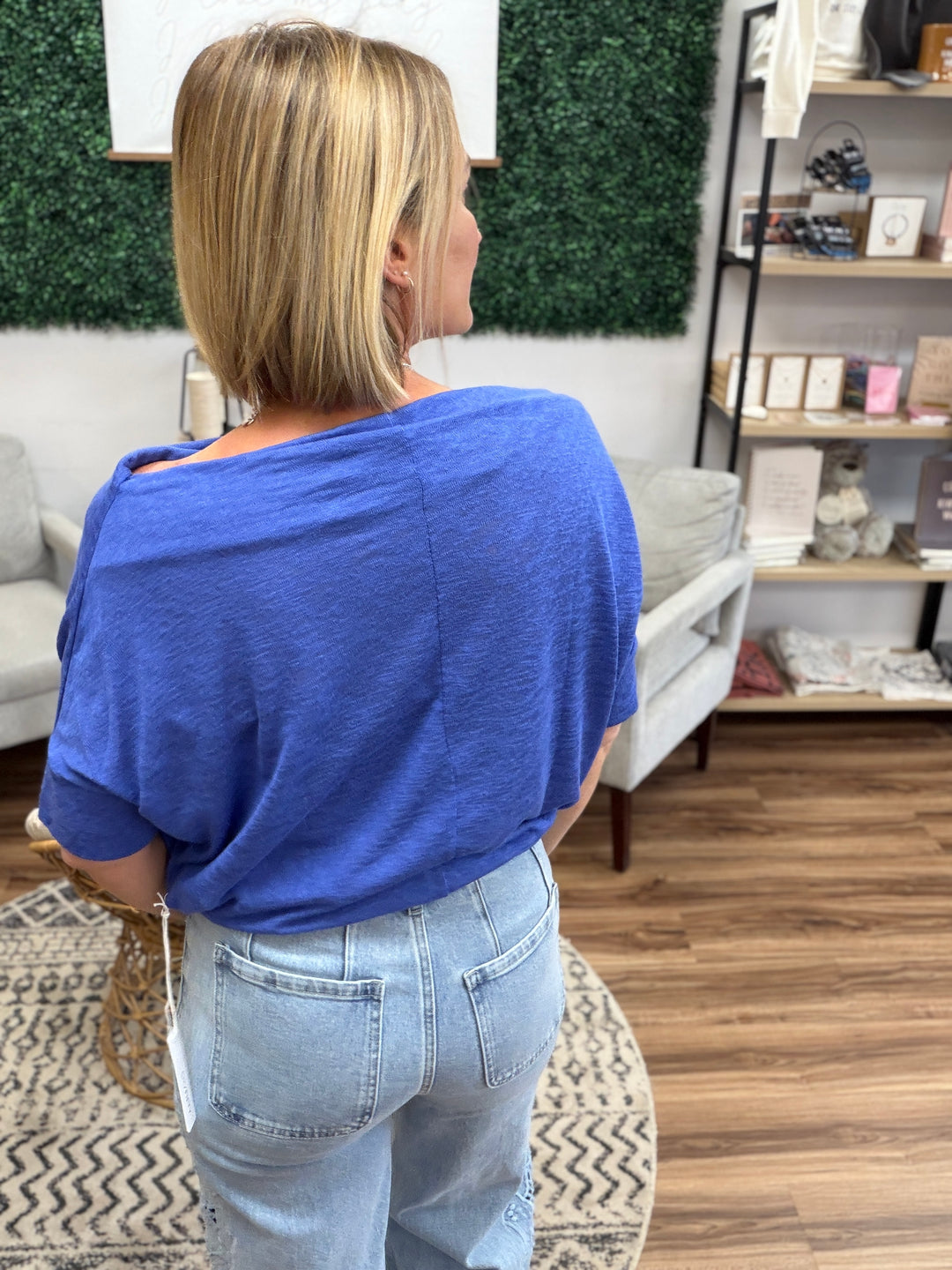 Day to Night Short Sleeve Dolman - Blue