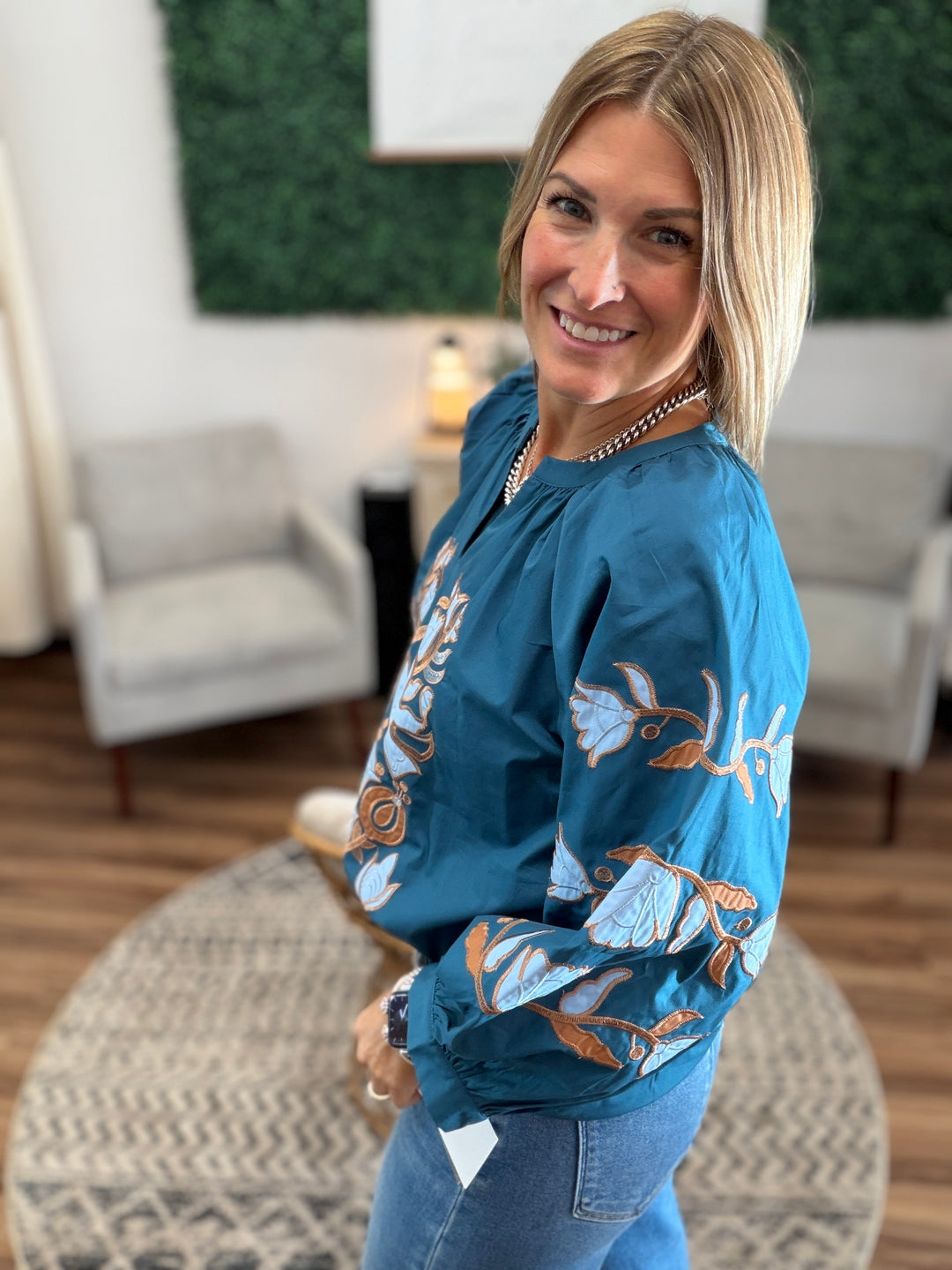 Bluebell Embroidered Blouse