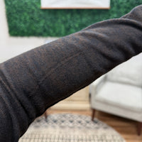 Liverpool - Long Sleeve V-Neck Top w/shirring - Java