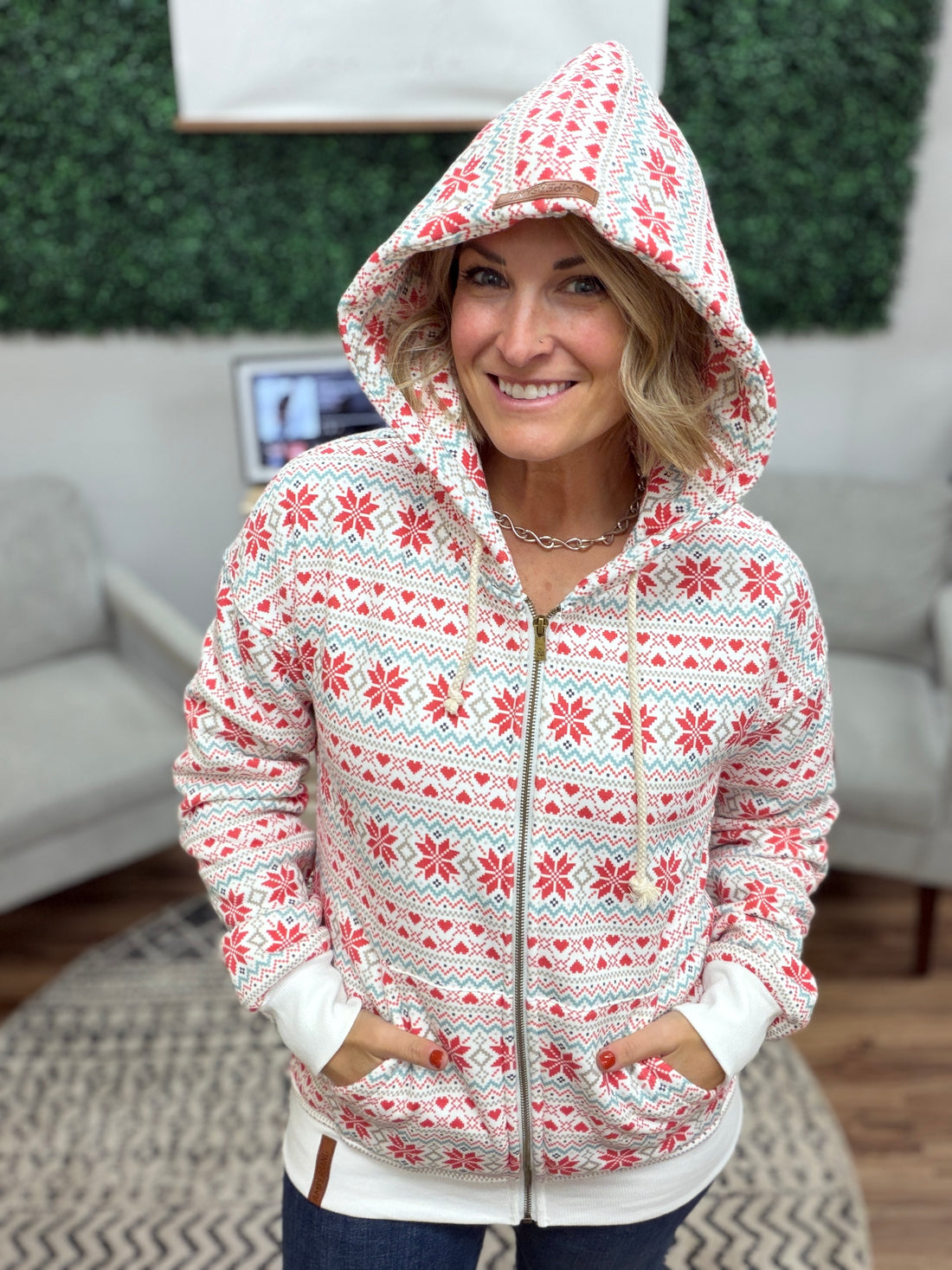 Comfort Zone FullZip - Frosted Fairisle