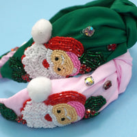 Santa Claus Christmas Holiday Seed Bead Headband