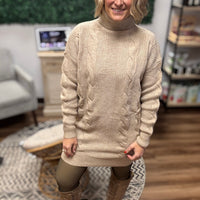 Chunky Cable Knit Sweater Dress