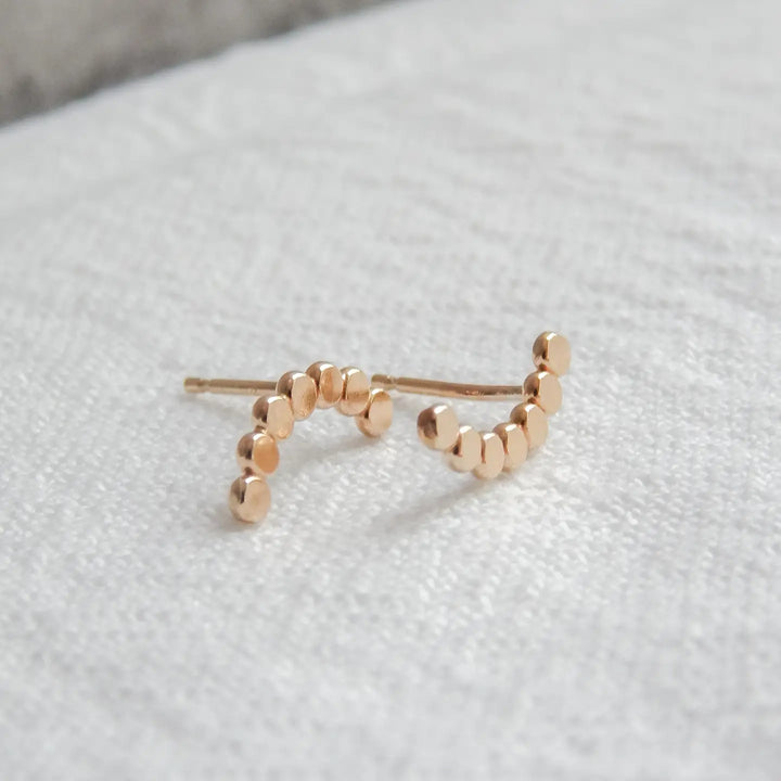 Dotted Arc Stud Earrings | 14k Gold Filled | Waterproof