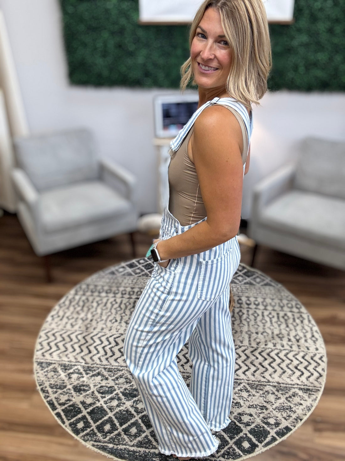 Dahlia Striped Overalls