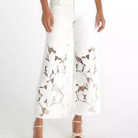 Liverpool - Stride Wide Leg Floral Cut Out Jeans