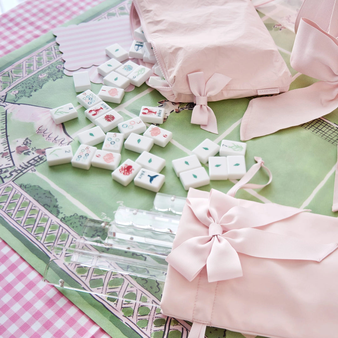 Case-Mate Mahjong Jelly Tote Set - Ballet Pink Bow