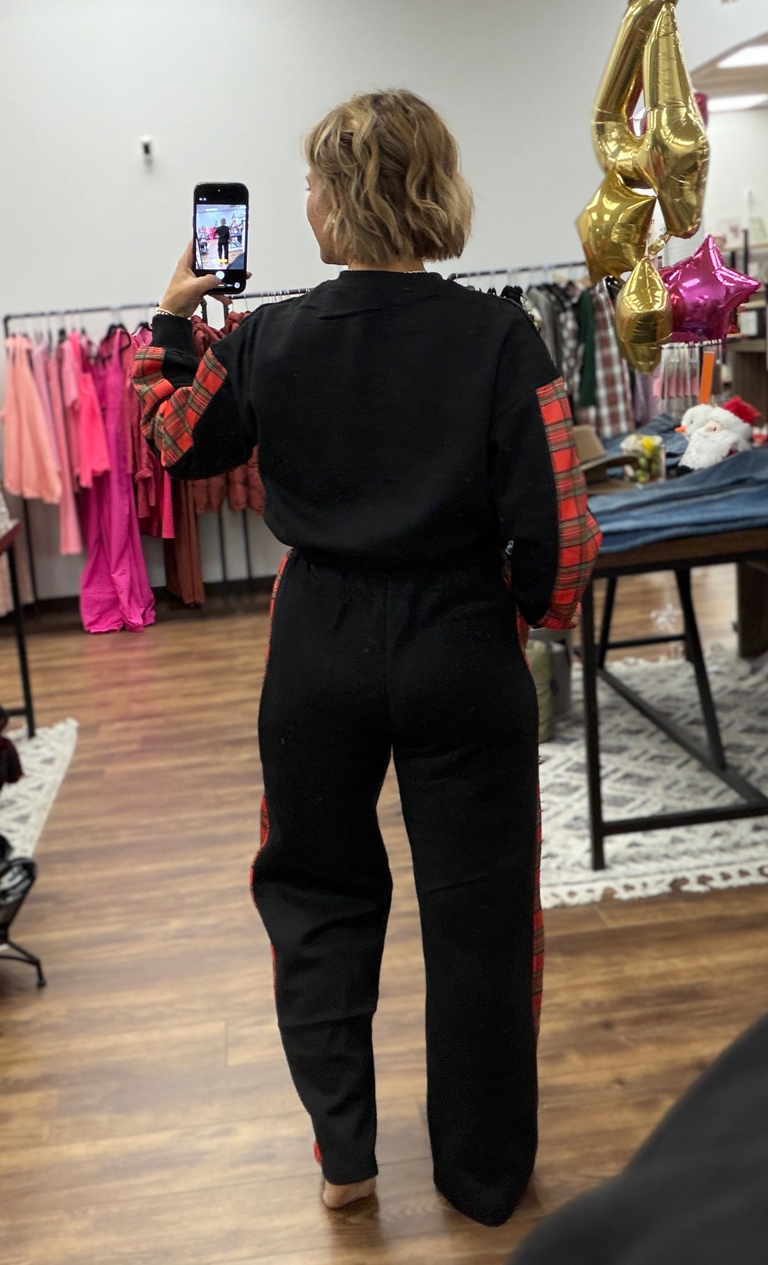 MERRY Plaid Pant Set