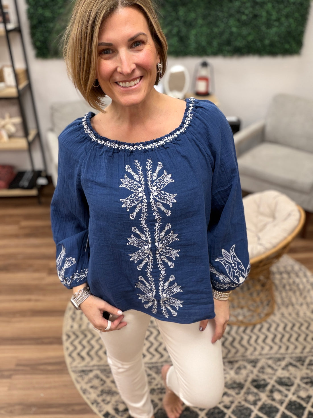 Liverpool - 3/4 Sleeve Woven Top