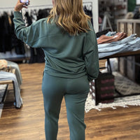 Scuba Crewneck Pullover & Jogger 2-Piece Set - Ash Jade