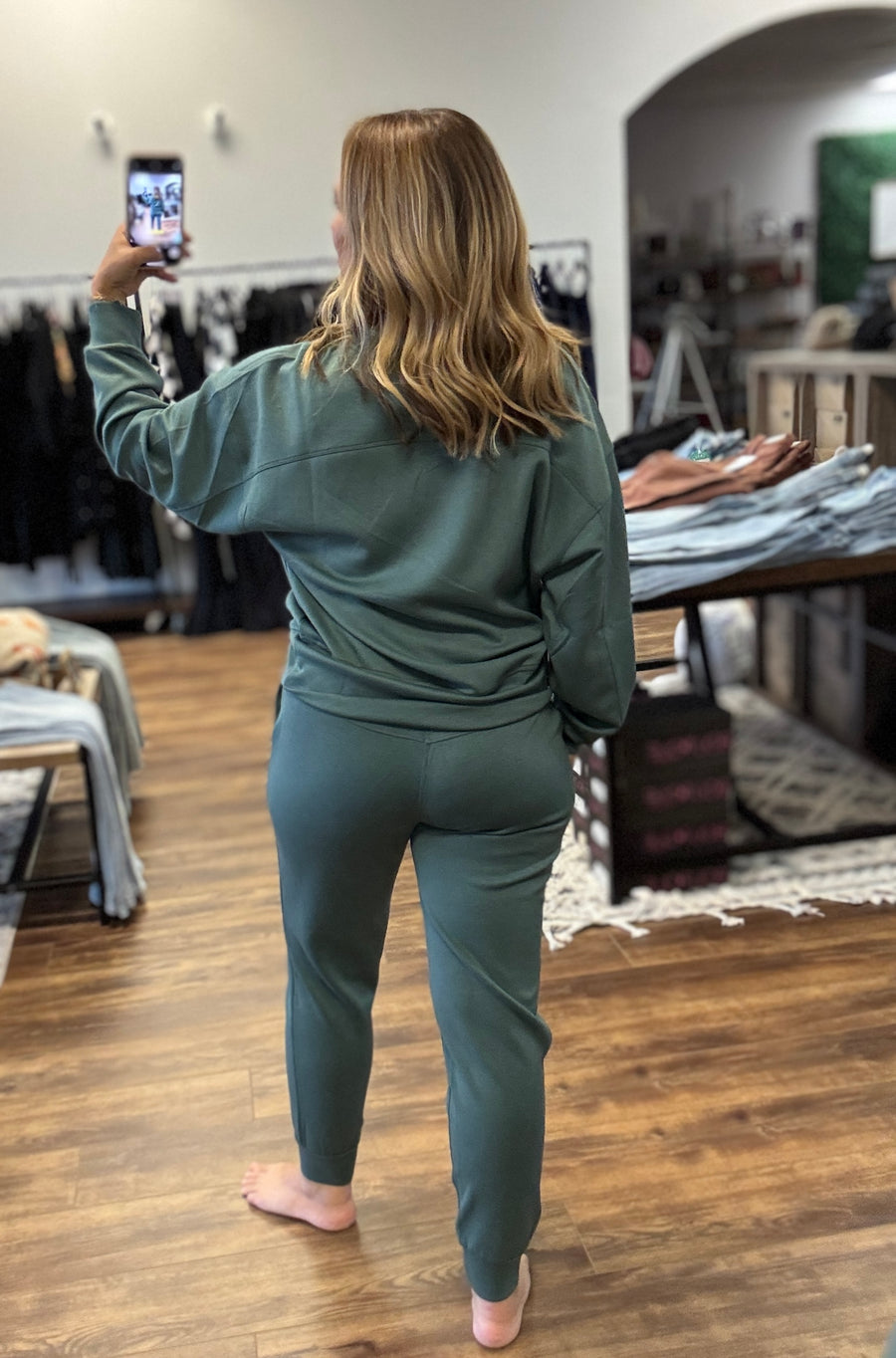 Scuba Crewneck Pullover & Jogger 2-Piece Set - Ash Jade