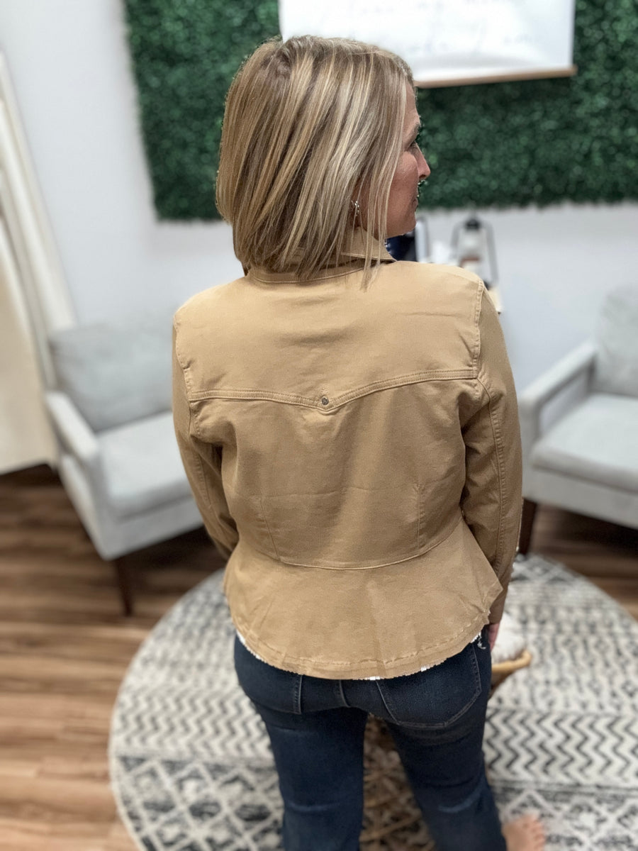 Liverpool - Trucker Jacket with Peplum Hem