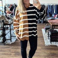 Parker Striped Sweater - Tan