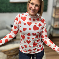 Keigan Mesh Top - Valentine Hearts