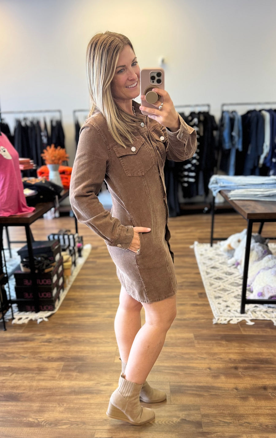 Mikayla - Corduroy Utility Dress