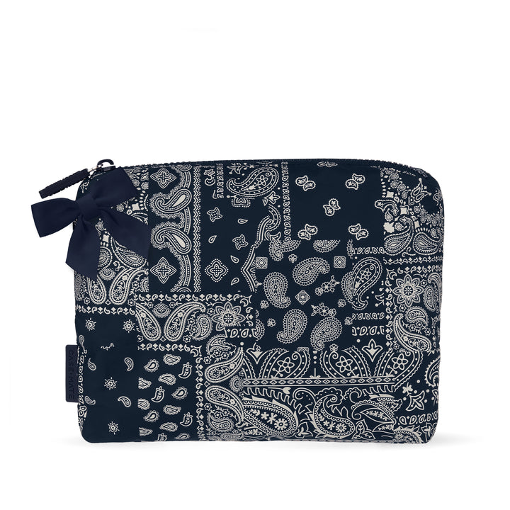 Case-Mate Crinkle Makeup Bag - Navy Bandana Bow